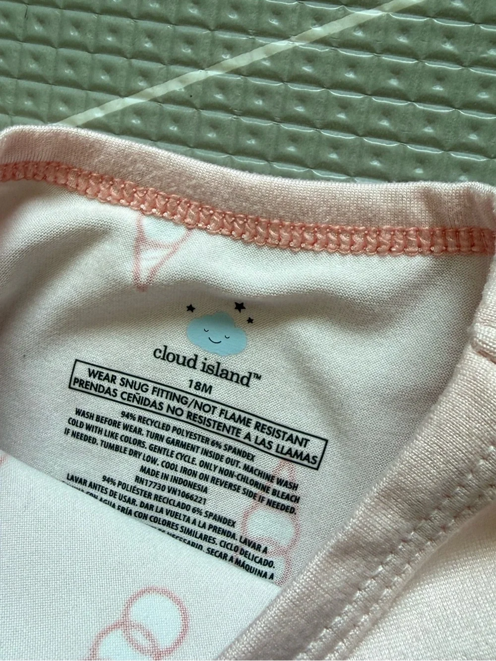 cloud island|Baby girl/toddler Light Pink Ice Cream Cone matching Pajama Set•18M
